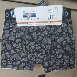 Joseph Abboud Boys Boxer Briefs Black with Paisley